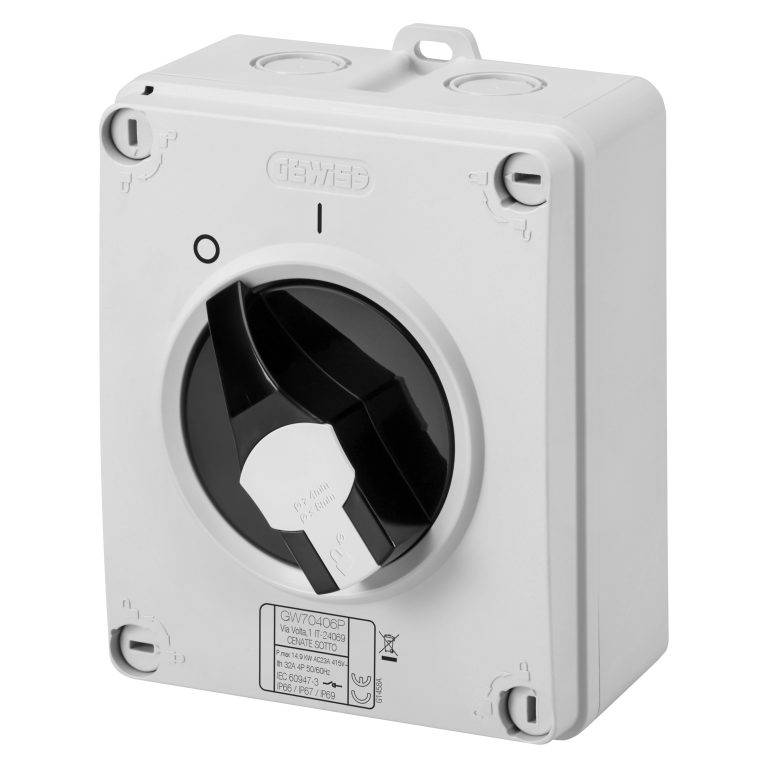 Gewiss Surface Mounting Rotary Isolator In Plastic Encl Lockable Black